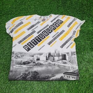 Pittsburgh AOP Shirt Womens XL 23x24 Baggy Cropped